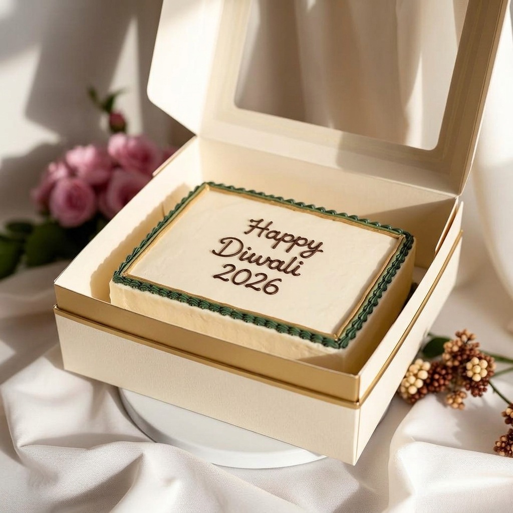 Handcrafted birthday cake with cream buttercream swirls from a Gurgaon bakery